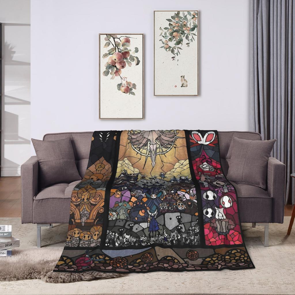 Hollow Knight Silksong Blanket Flannel Autumn/Winter Multi-function Super Warm Throw Blanket for Sofa Couch Plush Thin Quilt