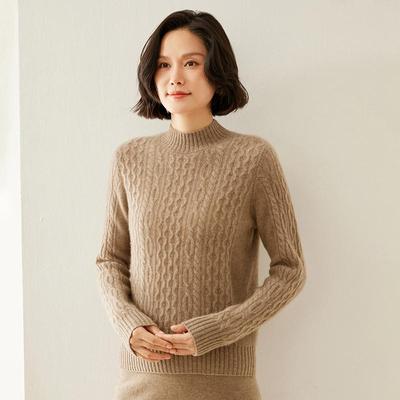 Damen Kaschmirpullover Qinghe Kaschmir 100% Kaschmir Herbst und Winter Kaschmir verdickter Pullover weich und warm