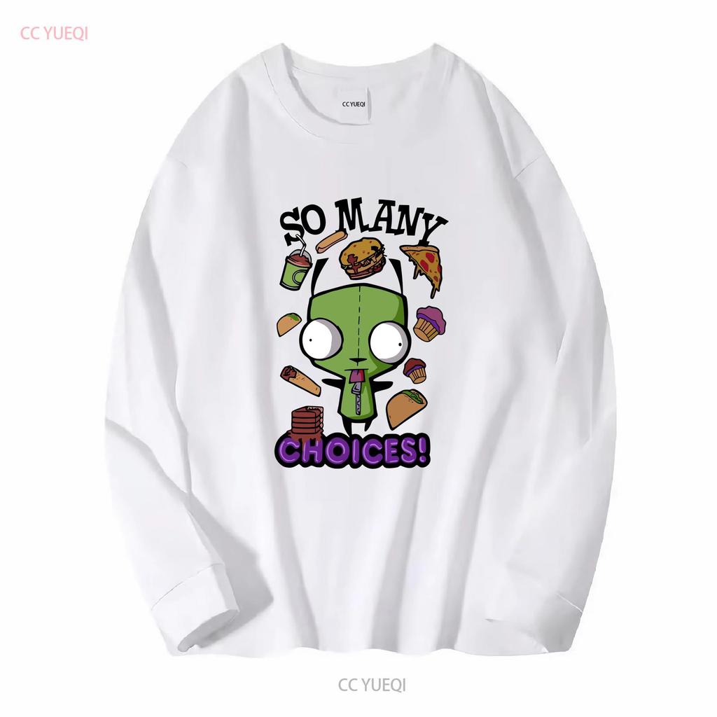 Emo Scene fashion shirt Invader Zim So Many Choices T 2000s Vintage Hot Topic long or short sleeves vintage Washed Stylish