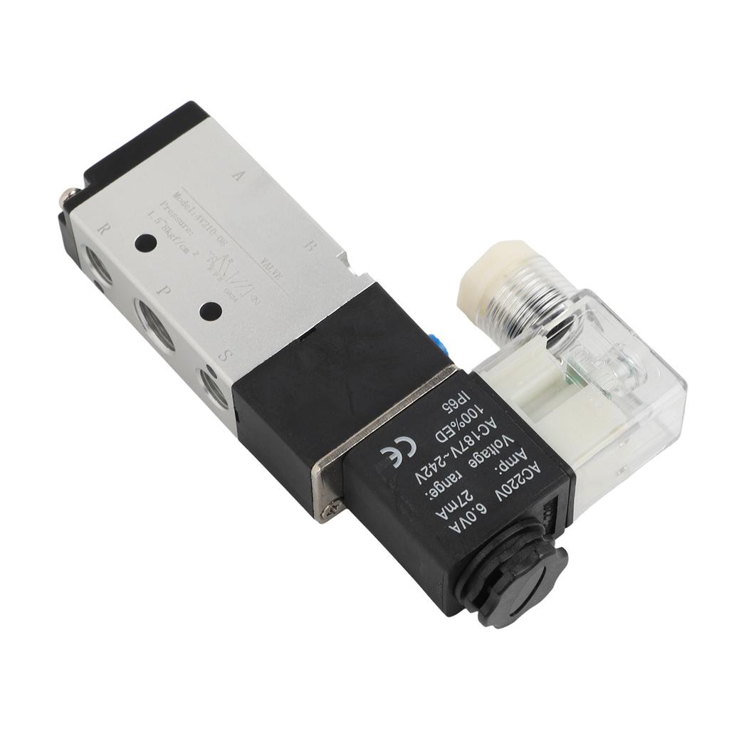 1pc 4V210-08 Pneumatic Solenoid Valve 2-position 5-way Valve 1/4-inch BSPT Interface For Pneumatic Control Systems