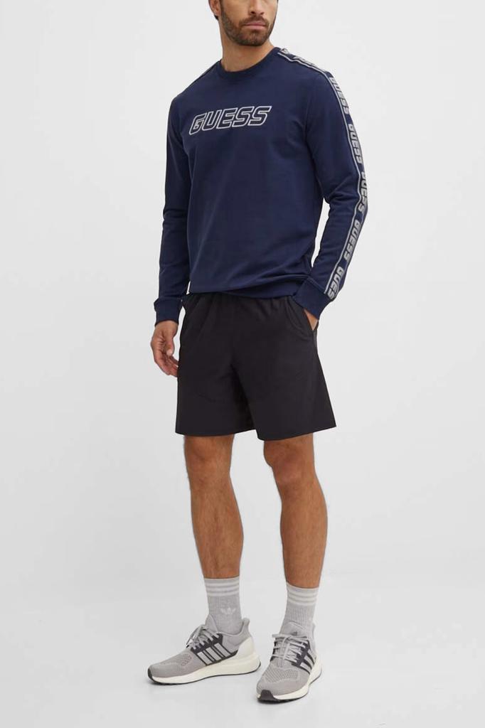 Guess Granatowa Męska Bluza Z Lampasami Arlo Cn M