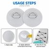4PCS Round D Ring Patch 3.1 Inch Kayak D Ring  for Surfboard Stand Up Paddleboard