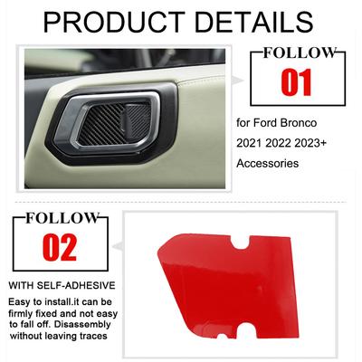 Inner Door Handle Bowl Panel Decoration Cover Trim Stickers for Ford Bronco 2025 2025 2025 Up Car Interior Mouldings Accessories