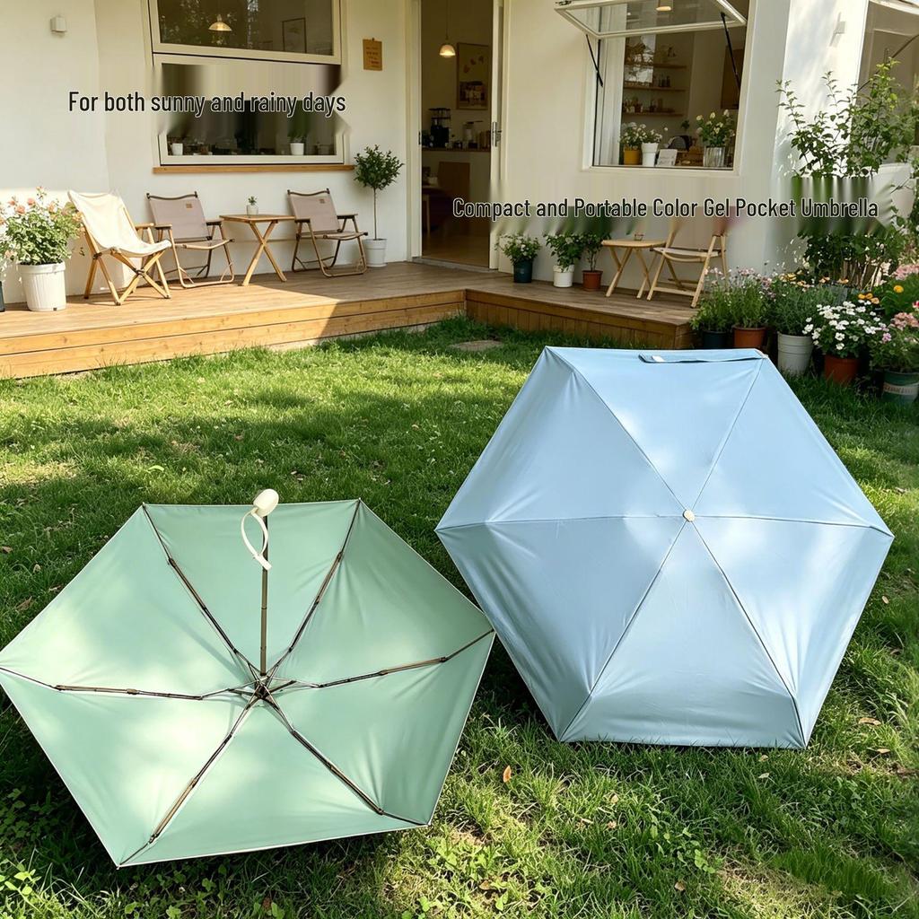 New Gel Super Light Mini Umbrella - Compact Folding Sun & Rain Protection in Fresh Colors