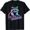Retro Raccoon DJ Men Women Kids Funny Raccoon T-Shirt