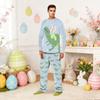Easter-print Matching Family Loungewear Set With Long-sleeve Tops And Pants