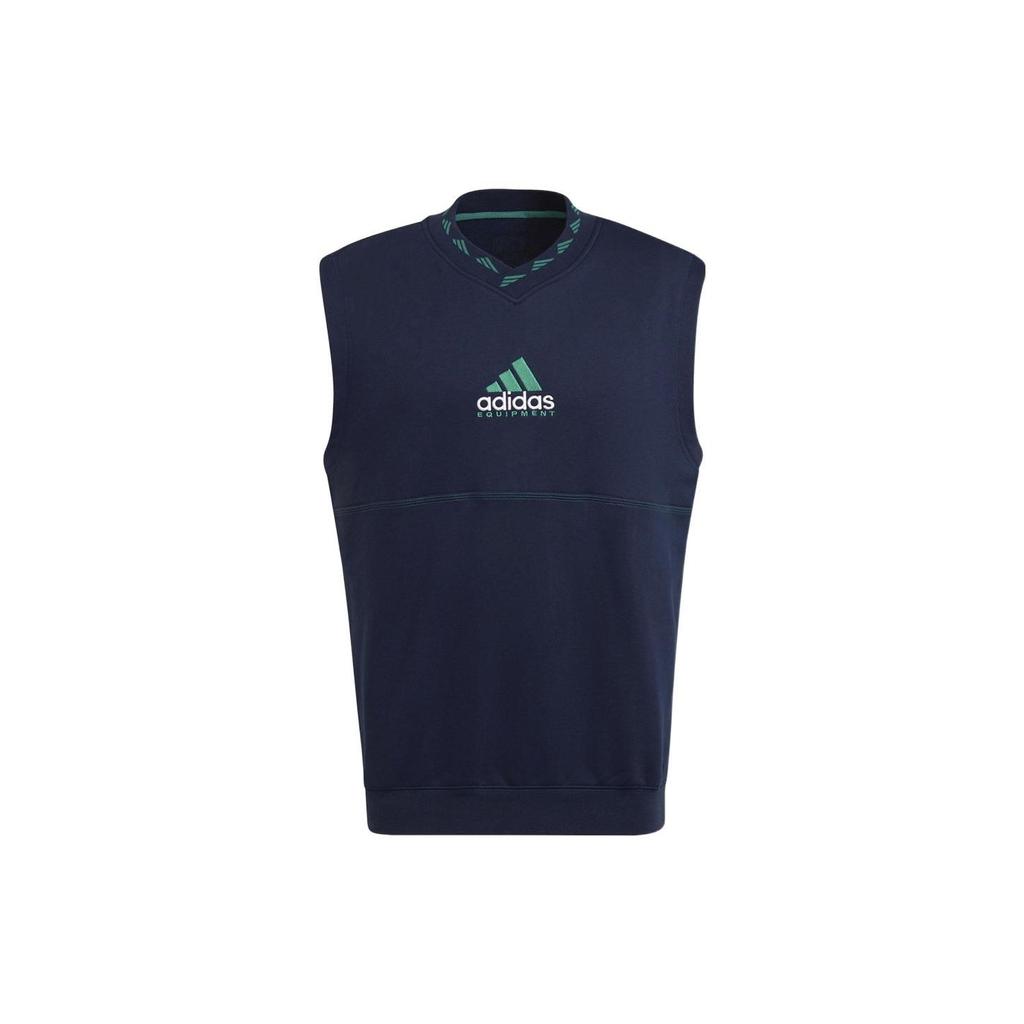 Adidas Solid Color V-Neck Sleeveless Vest Men Tops Blue HG8092
