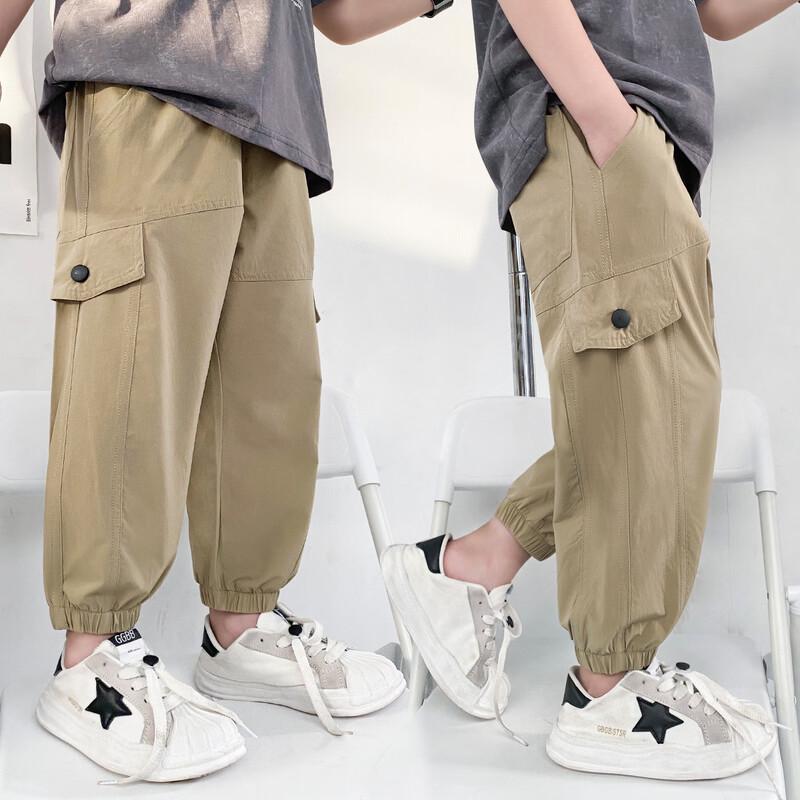 Mumuwu Boys' Khaki Summer Mosquito-Repellent Casual Pants
