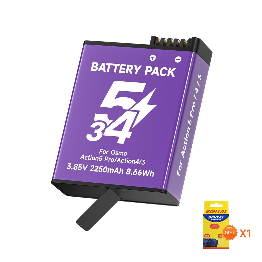 2250mAh Für DJI Osmo Action 5 Pro Action 4 Kamera-Akku mit 3-Kanal-Schnellladegerät Für DJI Osmo Action 4/3 Zubehör