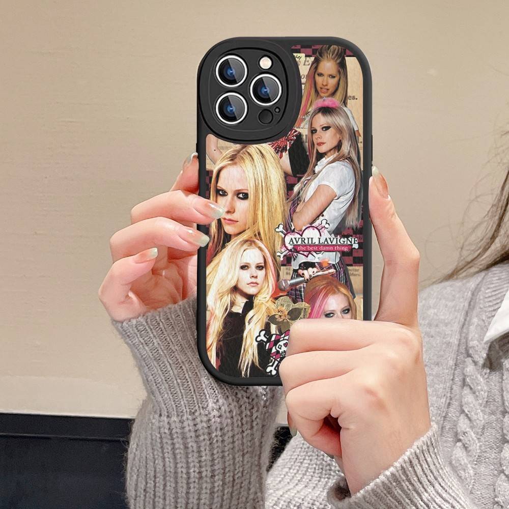 Avril Ramona Lavigne Leather Phone Case For IPhone 16 15 14 13 12 11 Pro Max Plus Shockproof Cover