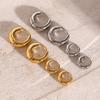 Stainless Steel 1 Pair Minimalist Huggie Hoop Earrings For Women Gold Color Tiny Round Circle 8/10/12mm Punk Unisex Rock Earring