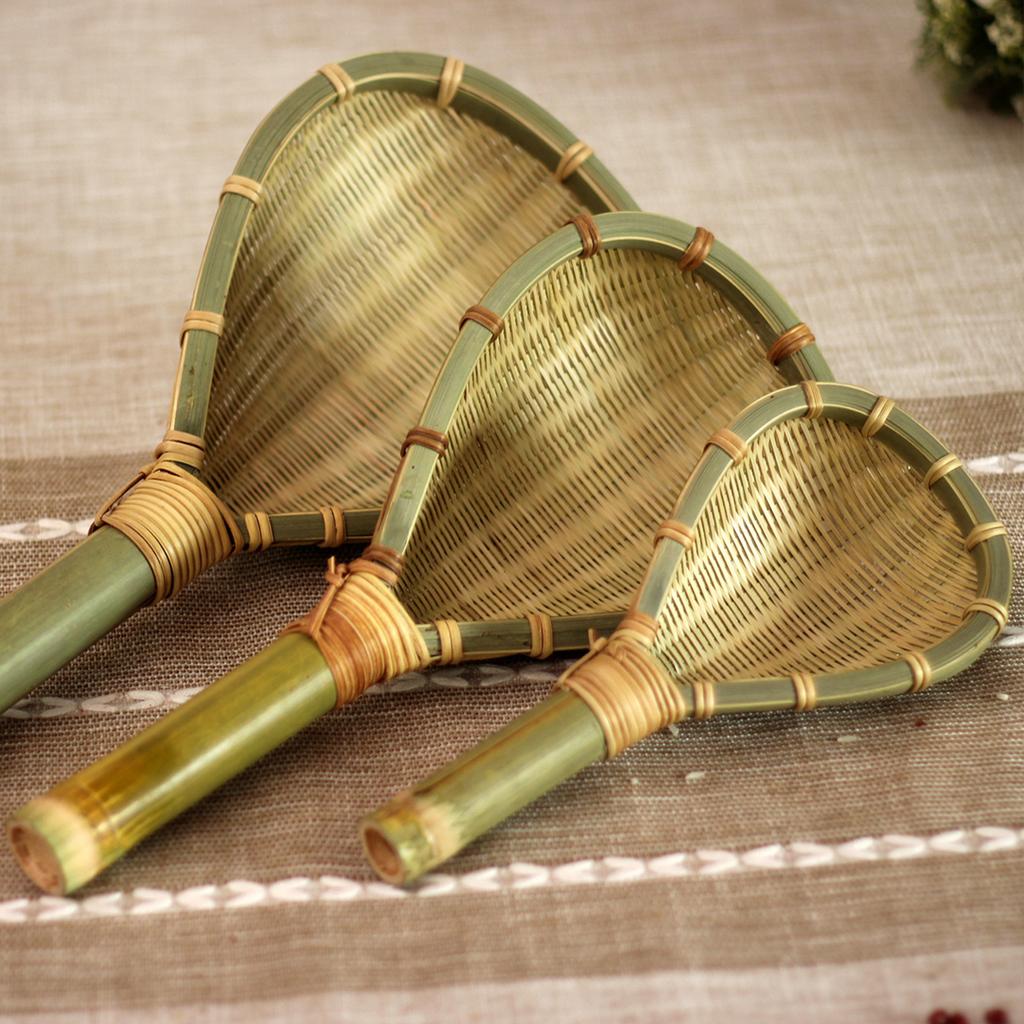 Noodle Drain Spoon Natural Bamboo Filter Spoon Strainer Spoon for Rice Beans
