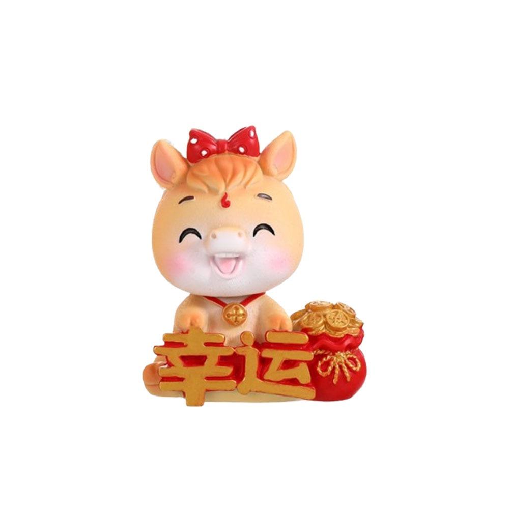Resin 2026 Miniature Horse Figurine Cute Horse Year Mascot Festival Ornament  Car Ornament