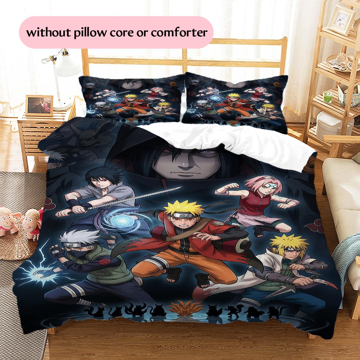 

Naruto design Pattern Bedding Quilt Set Home Decoration Gift (1 * duvet cover + 2 * pillowcase without core) 135x200cm