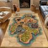 1PC Vintage Pirate Treasure Map Print Carpet for Bedroom Living Room Bedside Sofa Floor Mat Modern Home Decor Area Rug