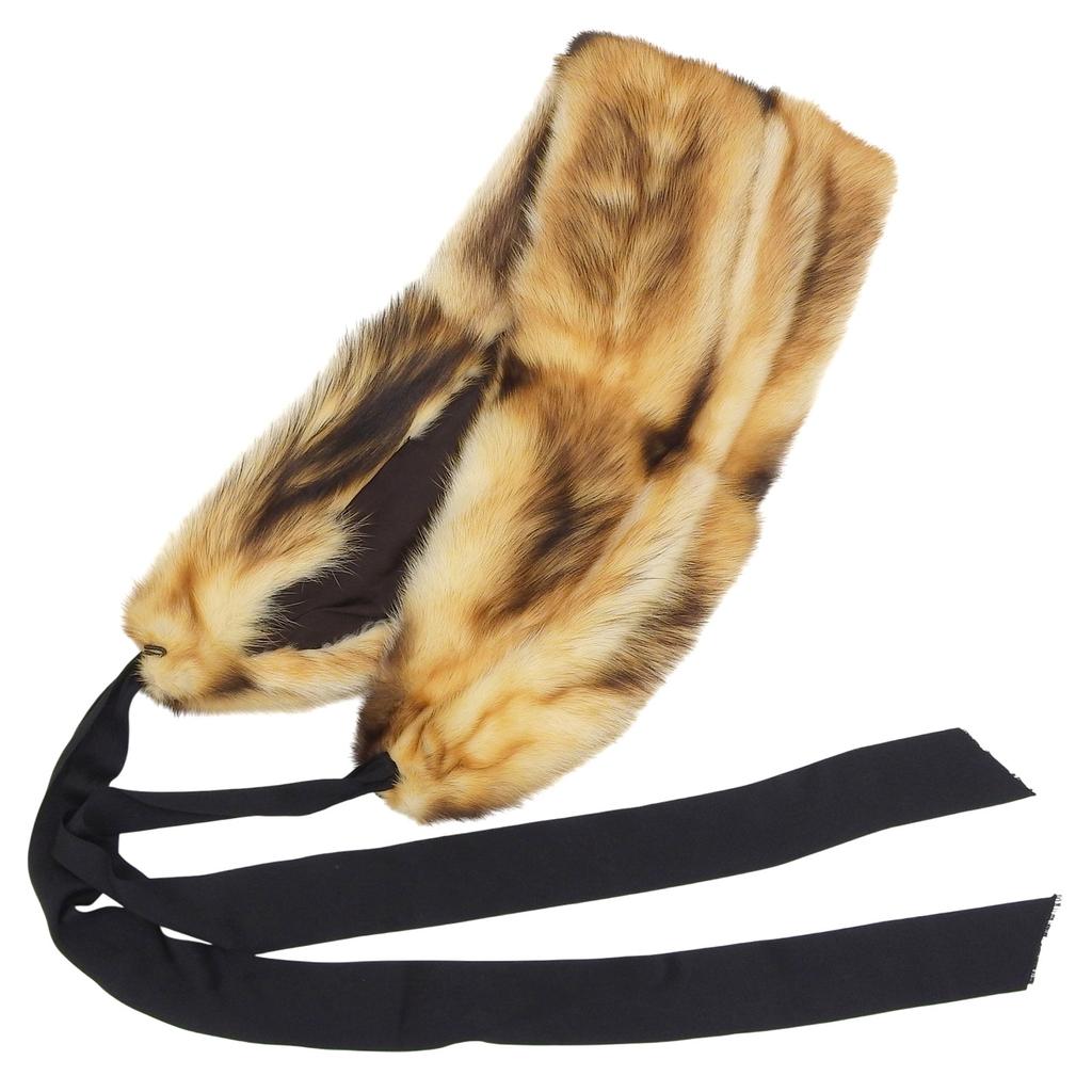 Excellent LOUIS VUITTON Scarf Stall shawl brown beige black Fitch Women Used