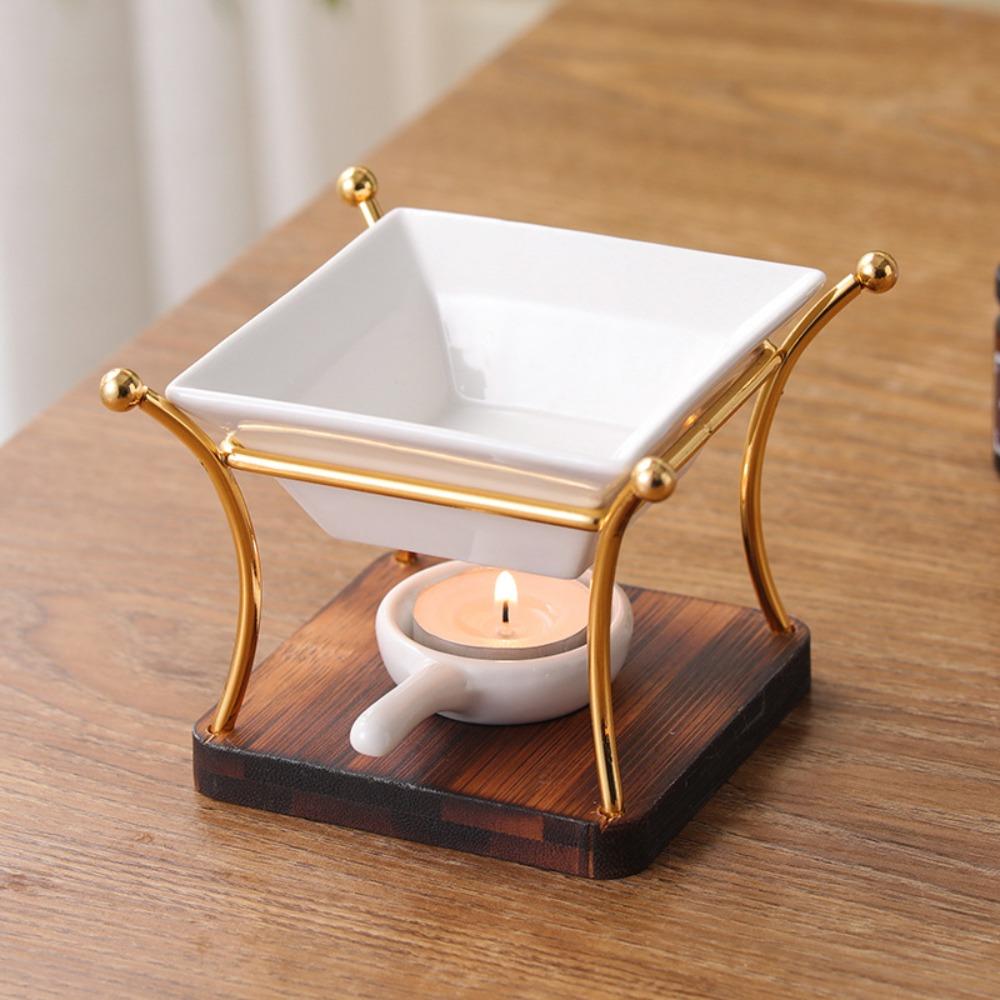 Ceramics Aromatherapy Stove Wooden Base Aromas Diffuser Practical Oil Burners  Home Use