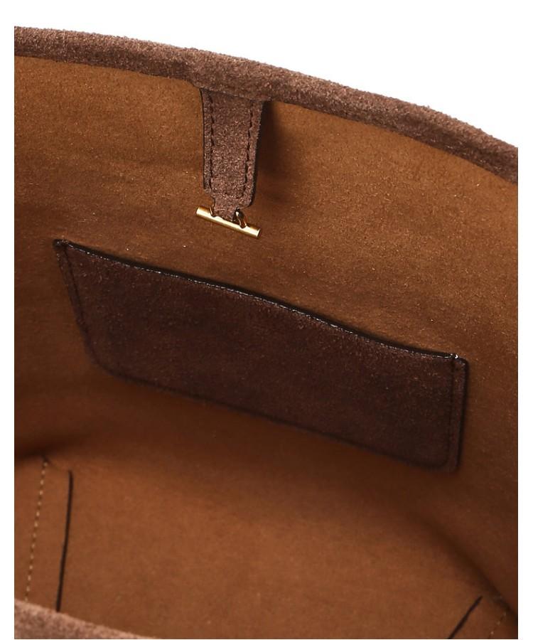 Athe Vanessabruno [Panier] Dark Brown Suede Panier Bucket Bag S Aaba5F206W3