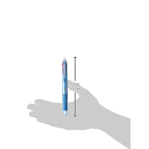 Pilot Ballpoint Pen Frixion Ball 4 0.5mm Extra Fine 4 Colors (Black, Red, Blue, Green) Light Blue (LKFB-80EF-LB)