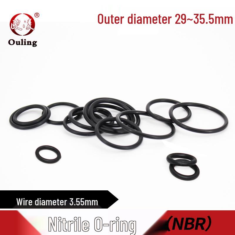 Nitrile O-ring ID 29-35.5mm x 3.55mm Inner Diameter 29mm (20 pcs) Black Nitrile O-ring