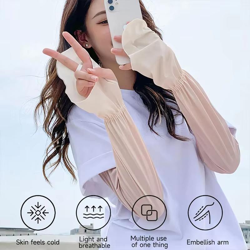 1 Pair Of Loose Sports Sun Protection Gradient Ice Sleeves, Summer Outdoor Uv Protection Loose Sleeves Cycling Arm Sleeve