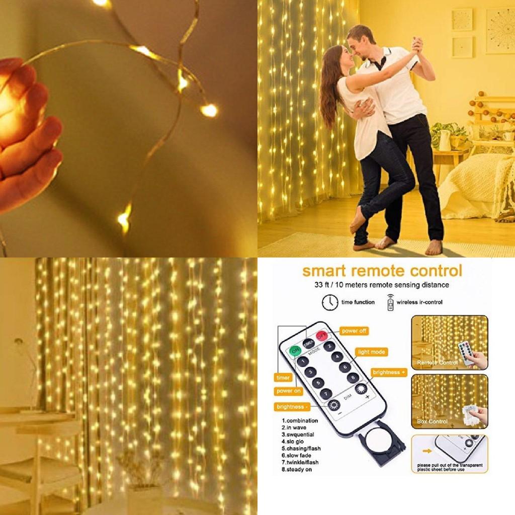 Indoor Usb Led Curtain String Lights With Remote Control For Bedroom And Living Room Decor
