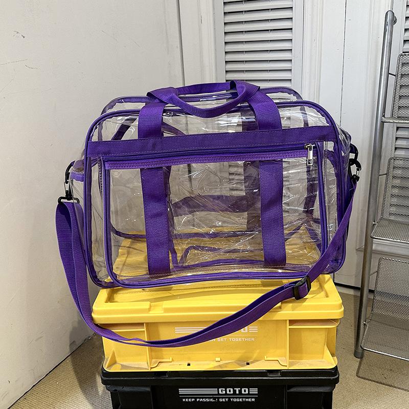 

Мужская и женская водонепроницаемая ПВХ модная повседневная пляжная сумка водонепроницаемый пояс отделение для обуви желе прозрачная сумка для плавания фиолетовый