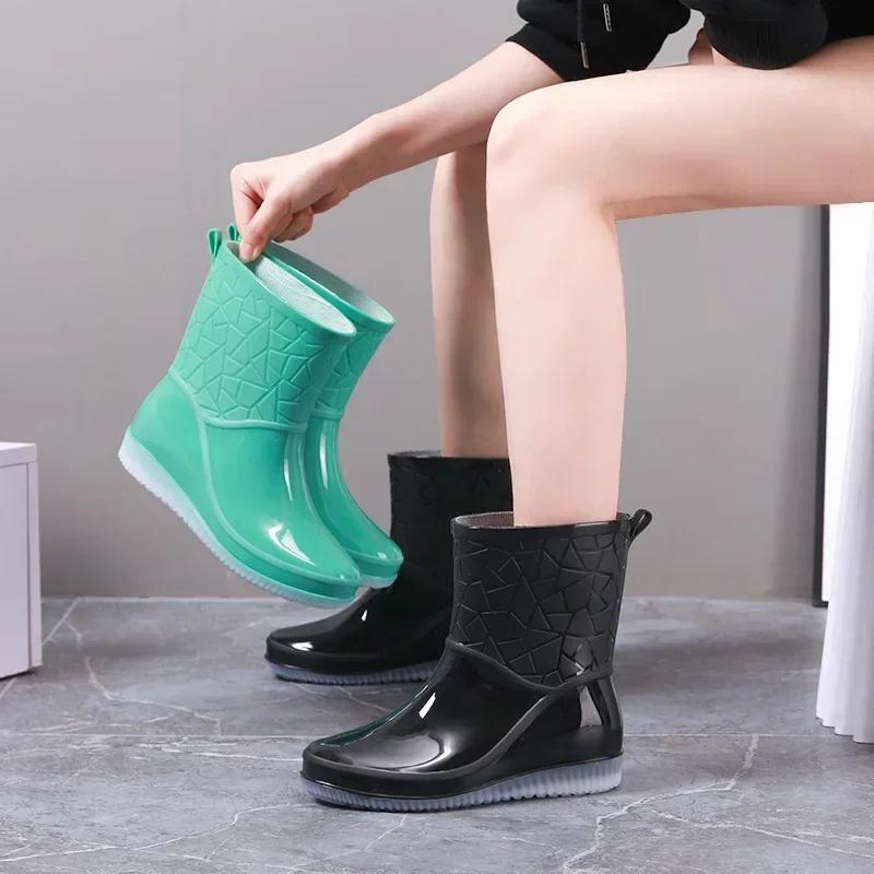Women's Boots Outdoor Women Rain Boots New Four Seasons Non-slip Wear-resistant Ladies Waterproof Shoes