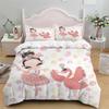 Cartoon Ballet Dancing Girl Duvet Cover Set Princess Twin Size Bedding Kids Nordic Bed Cover 150x90 Queen King
