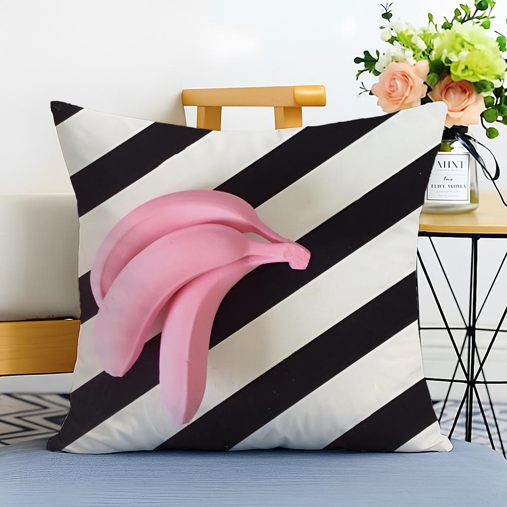 Casual Daily Fresh Tropical Plant Fruits Cushion Cover Washable Linen Pillowcase Soft  for Sofa Bed Cozy Home Room Decor