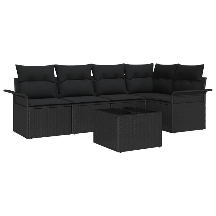 VidaXL Ensemble de canapé de jardin 6 pièces avec coussins Beige en Rotin 3354042