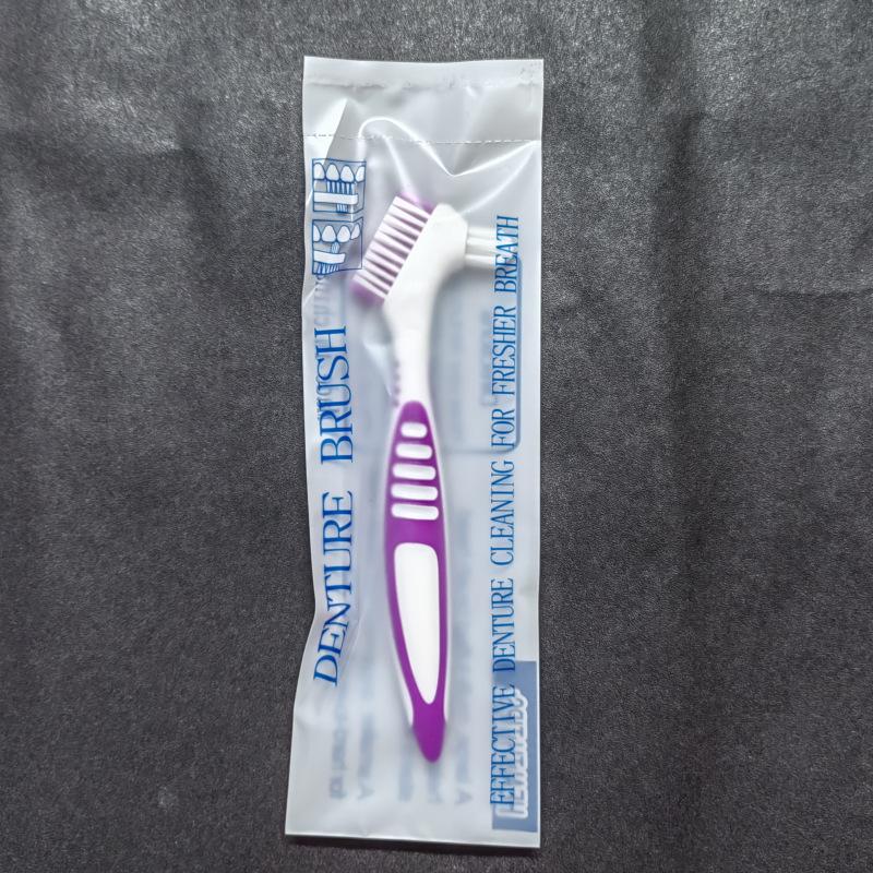 Colorful Double-Headed Denture Cleaning Brush - Daily Necessity.