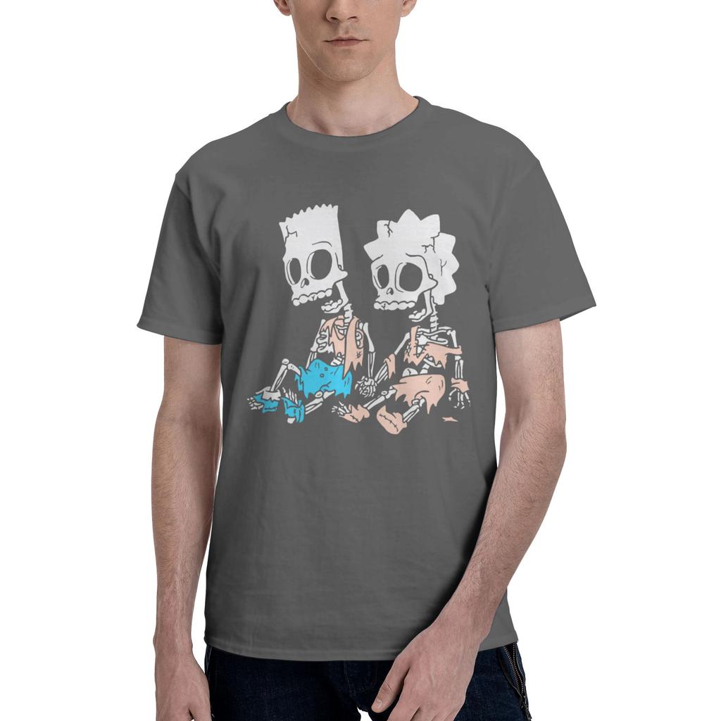 Custom Cool S-Simpsoned Lisa Bart T Shirt Men Short Sleeve 100% Cotton T-shirt Leisure  Tees Streetwear Tshirts