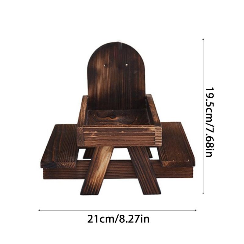 Small Pet Feeding Station Squirrels Feeder Outdoor Decorative Table Feeder With Protective Umbrella for Small Animal