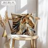 Printing Stylish Horse Cushion Cover Soft Plush Fabric Double-Sided Printed Sofa Cushion Cover For All Seasons Home Decor Gift