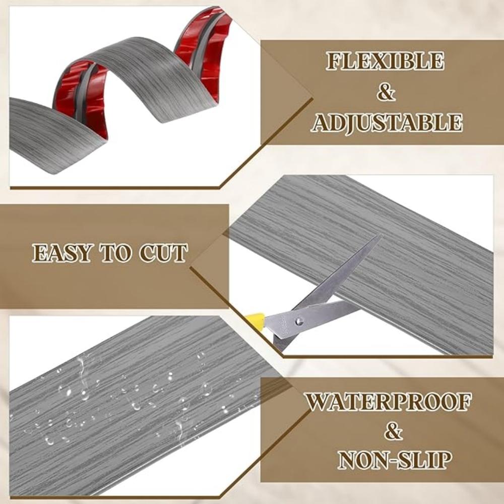1pc 2mX5cm Floor Transition Strip Self Adhesive T-Molding Threshold Cover Household Wood Grain Divider Strip Doorway