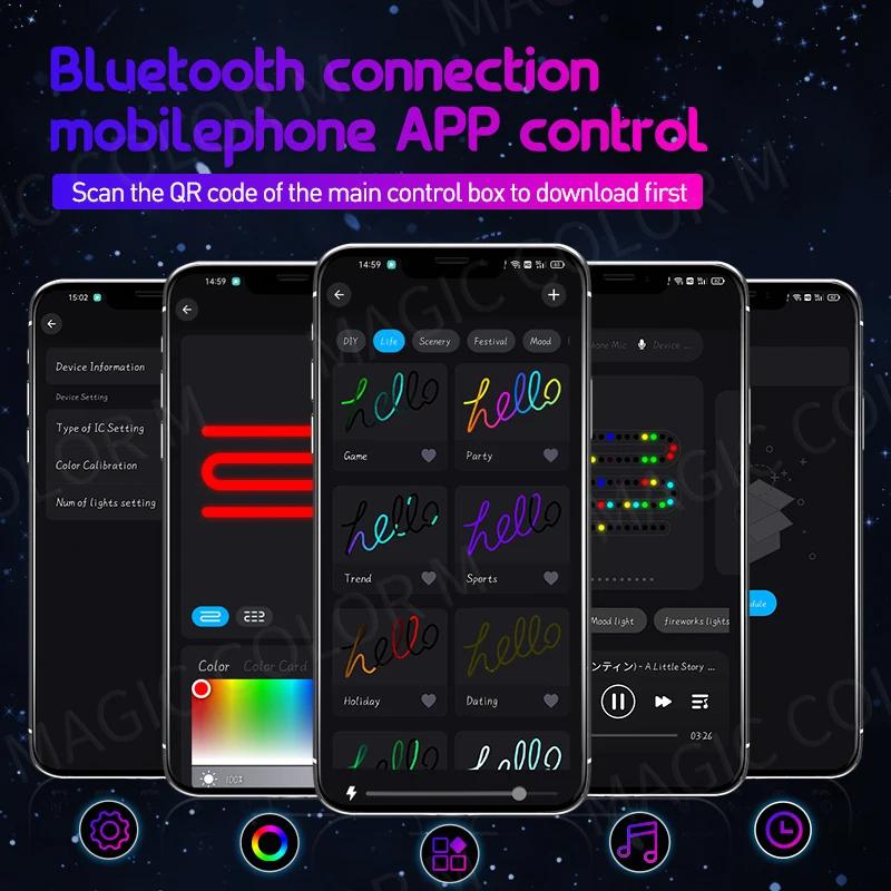 Vgetting For Tesla Model 3 Y S X Ambient Lights 60s Module 2-in-1 Symphony Universal Car LED RGB Atmosphere Lamp USB APP Remote