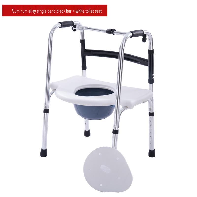Stainless Steel Rollator Walker with Seat and Wheels - Rehabilitation Support Frame
