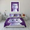 White Cat, Purple Background, Big Eyes Duvet Cover Set With 3D Printing Design Soft Polyester Bedding Set All-Season Comfort
