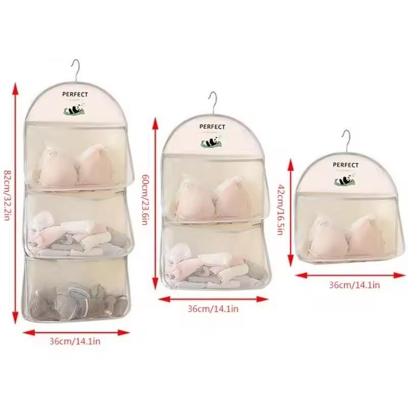 Atmungsaktive Netz-Wandhängetasche für Unterwäsche Socken,Haushalt Kleiderschrank Unterwäsche Aufbewahrung Organisation,Wäschekorb für Spielzeug Puppe
