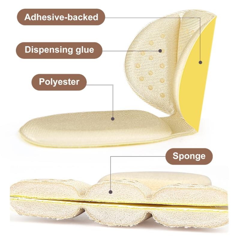 3 Pairs Thick Heel Protectors Anti Friction Inserts Secures Adhesive Backing Shock Absorption Perfect for Women Shoe
