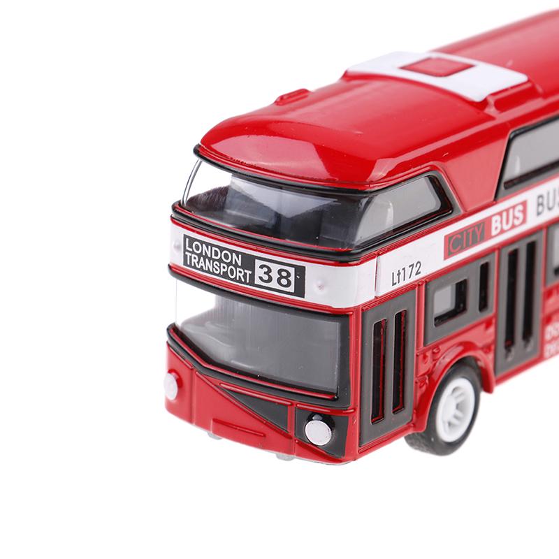 Kid Metal Diecast Cars Toys Pull Back 1:43 Double Decker London Bus Toy Gift