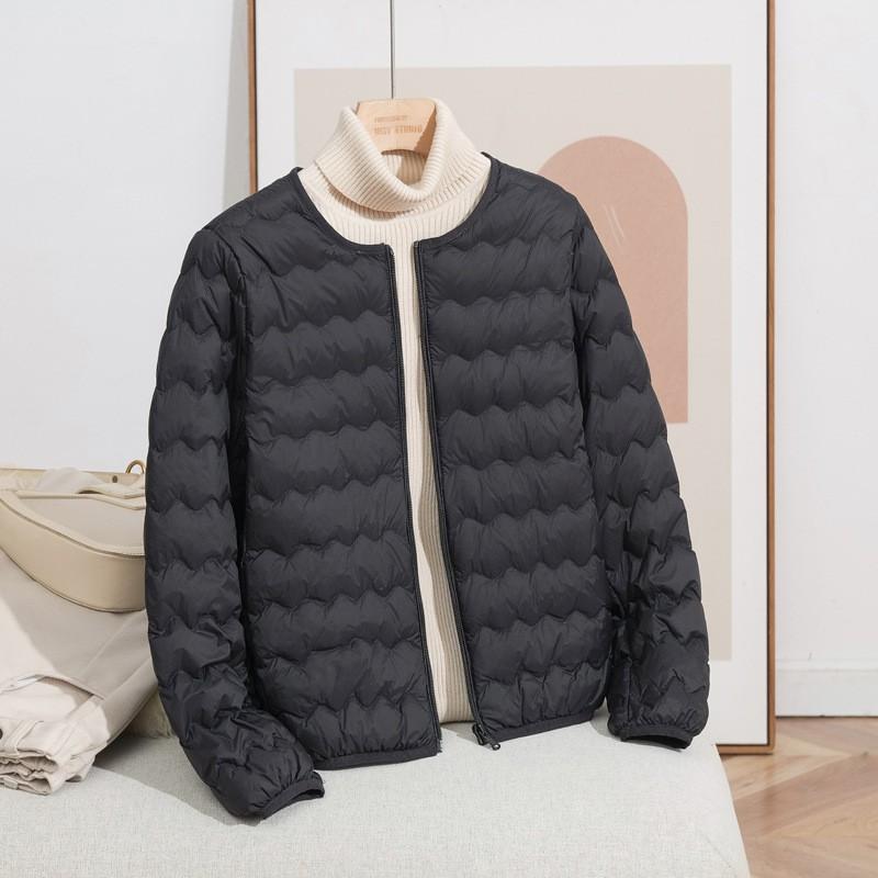 Womens Lightweight Hoodless Down Vest Short Puffer Jacket 90% White Duck Warm Winter Outerwear