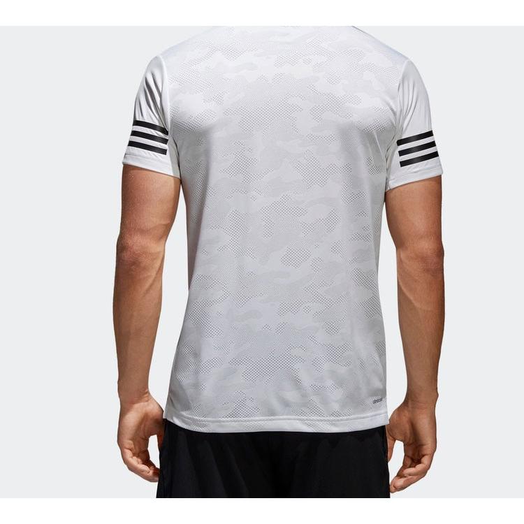 adidas T Shirts Men's White Crew Neck Moderate Straight Fit BK6126