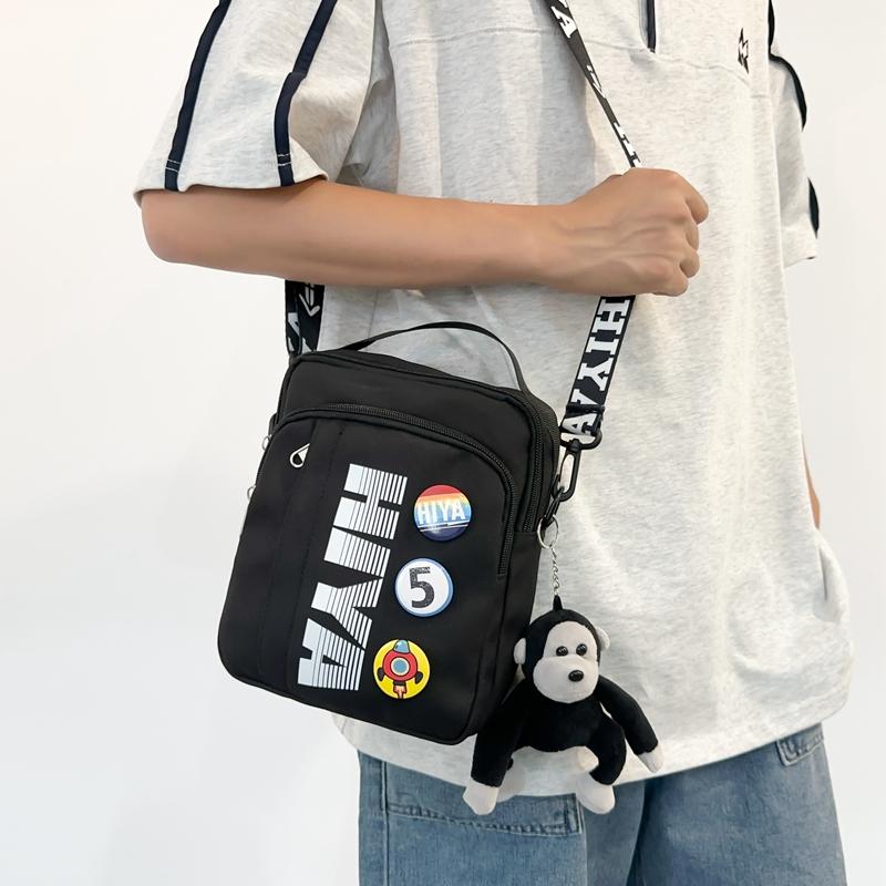 Pánská malá taška s potiskem písmen, taška přes rameno, dámská sportovní crossbody taška