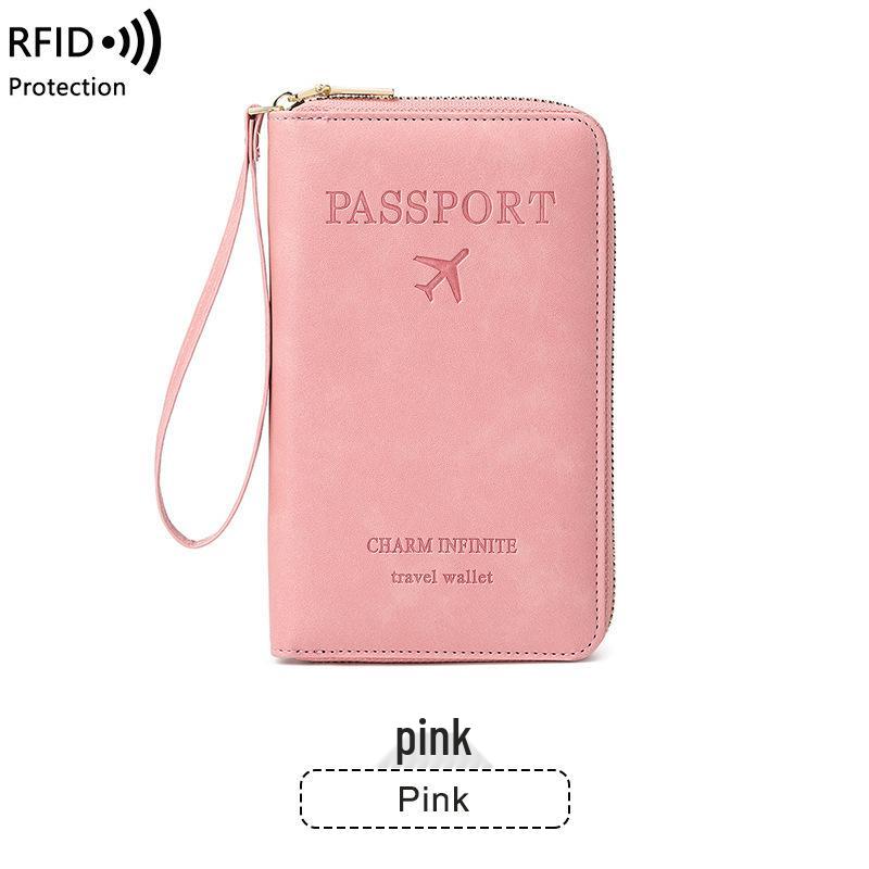 Cross-border RFID Passport Holder & Travel Document Bag with Zipper