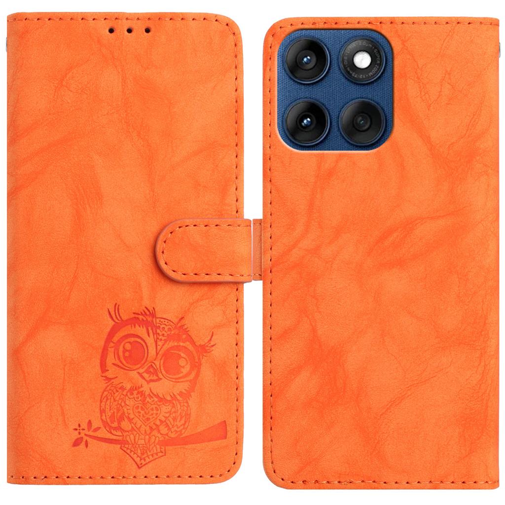 8-Color Owl Embossed Pattern Flip Card Design Wallet Case for TCL 40 XL/40R/40X/40SE.TCL 403/405/406/408