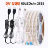 5V USB 2835 LED Strip Touch Dimmer Switch Kit Light Tape Flex 60LED/m Under Cabinet Lights Night Lamp Waterproof 0.5M 1M 2M 5M