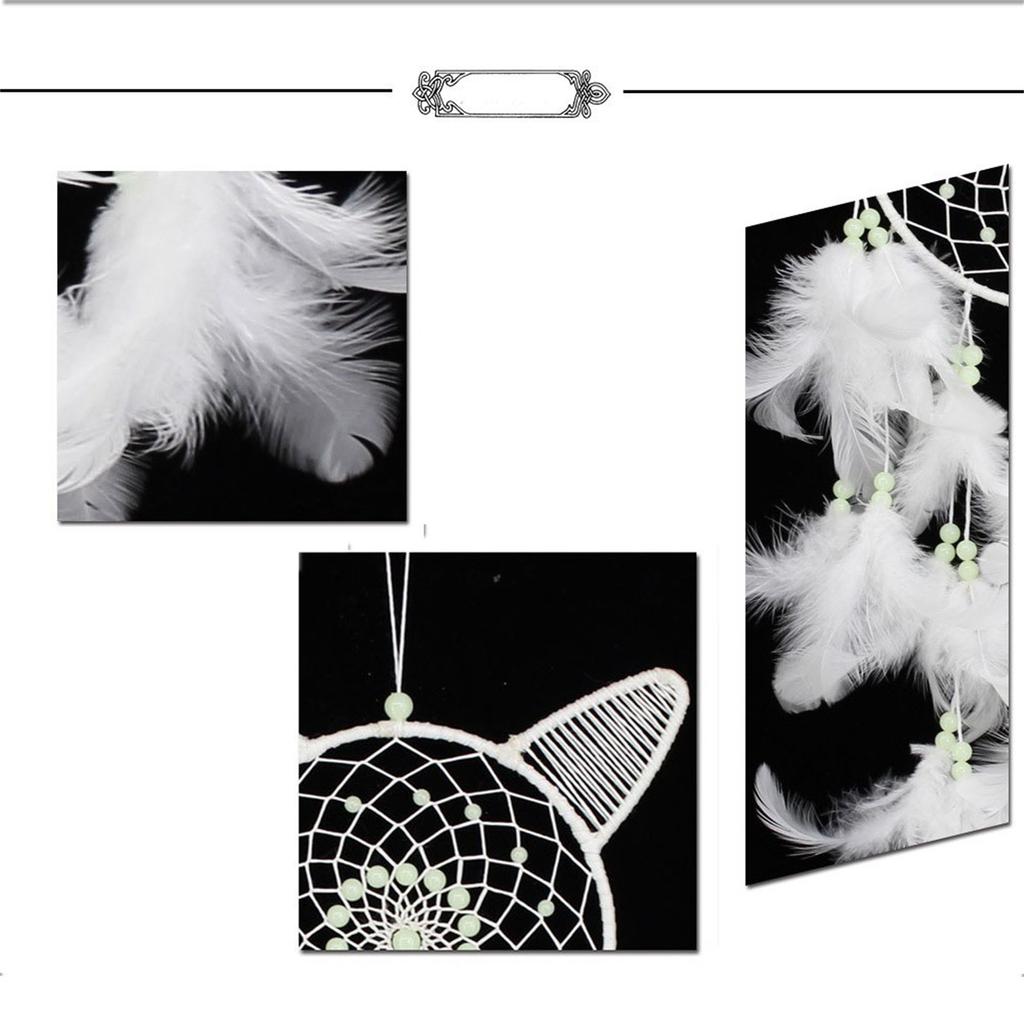 Handmade Dreamcatcher Feathers Night Light Car Wall Hanging Decor Room