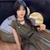 Grey Korean polka dot dress for women's summer light luxury high-end small strap design pleated skirt